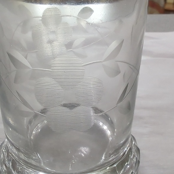 Small etched glass cigarette holder , Spooner, vase - Picture 2 of 6